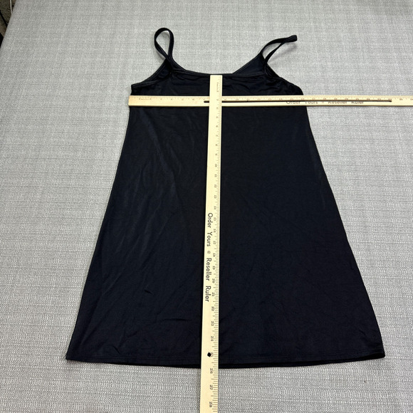 Vanity Faire Slip Dress‎ Black Satin Romantic 34 Y2K Coquette Minimalist Gothic - Picture 3 of 7